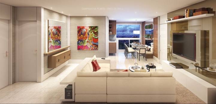 happy patriani perspectiva ilustrada living do apartamento decorado