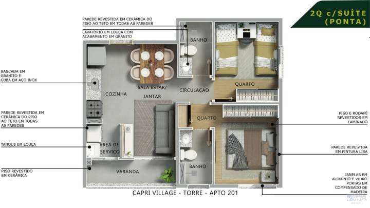 planta 2 quartos ponta
