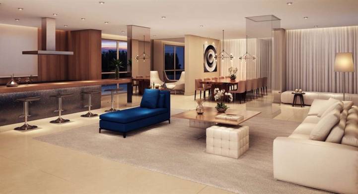 Perspectiva ilustrada do espaço gourmet