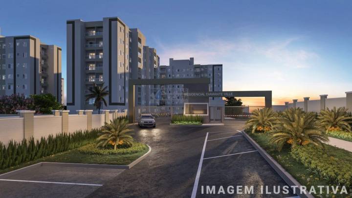 diamante ville lancamento mrv fachada portaria noite