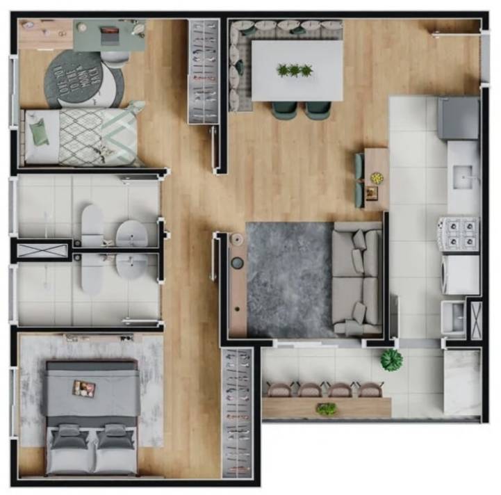 Planta tipo B do Maxy Sao Bernardo, apartamento na planta em Campinas
