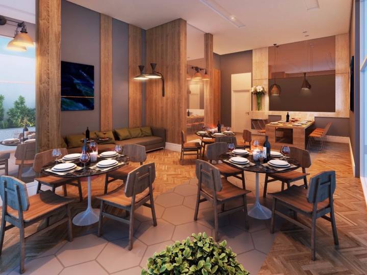 Perspectiva ilustrada do Salão de Festas