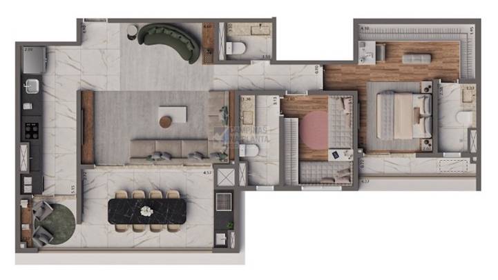 Planta opção 105 m²