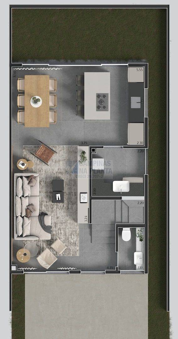 Lagoa Sky Houses Lancamento Casas Taquaral Planta Humanizada Pavimento Terreo