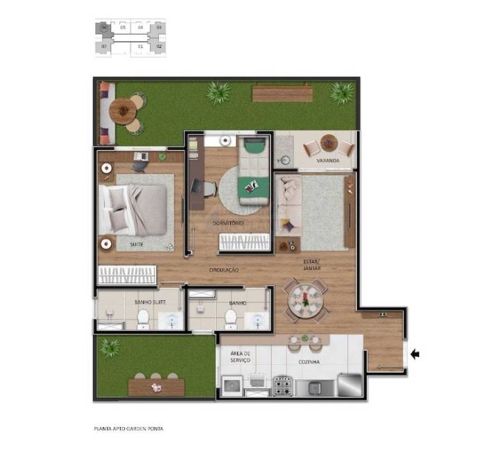 Inside Residence Planta Garden Ponta