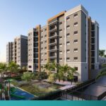 Fachada das torres do Trésor Residence, lançamento de apartamentos na planta no Flamboyant, Campinas